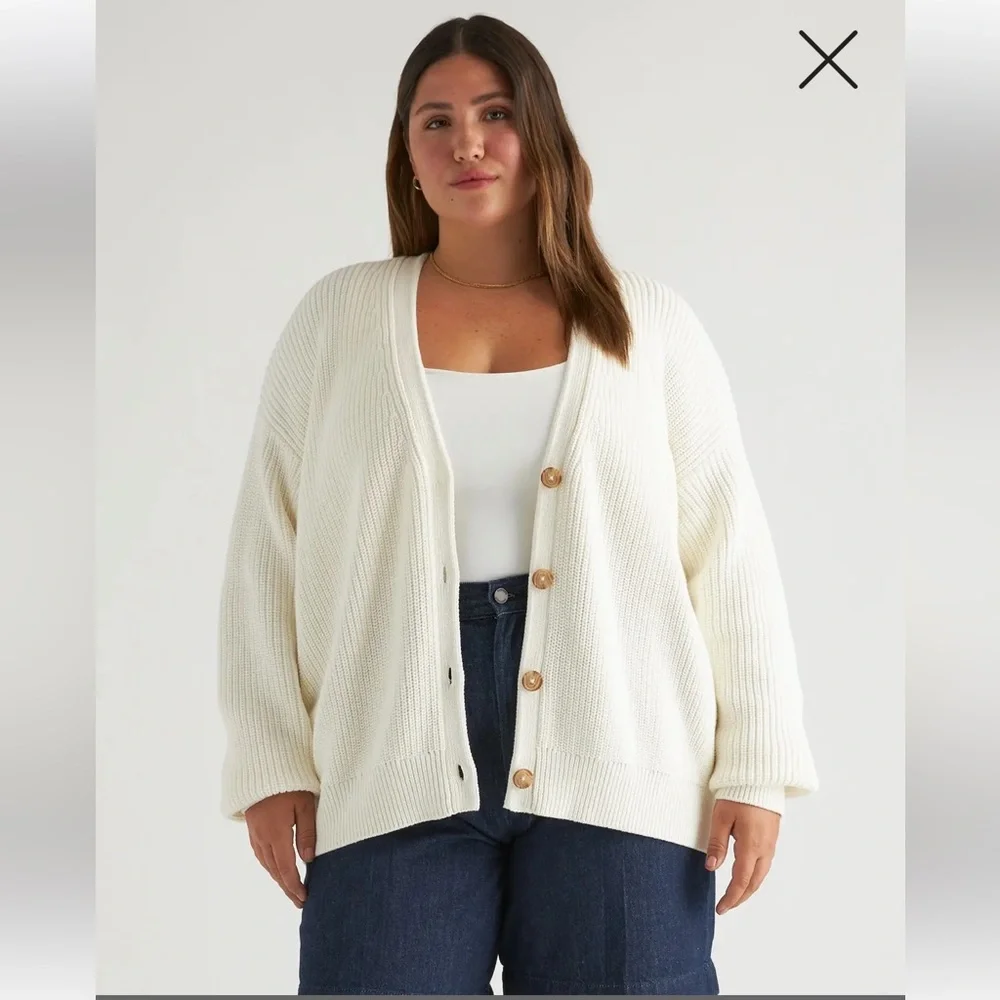 Quince 100% Organic Cotton Oversized Boyfriend Cardigan S - Picture 2 of 7